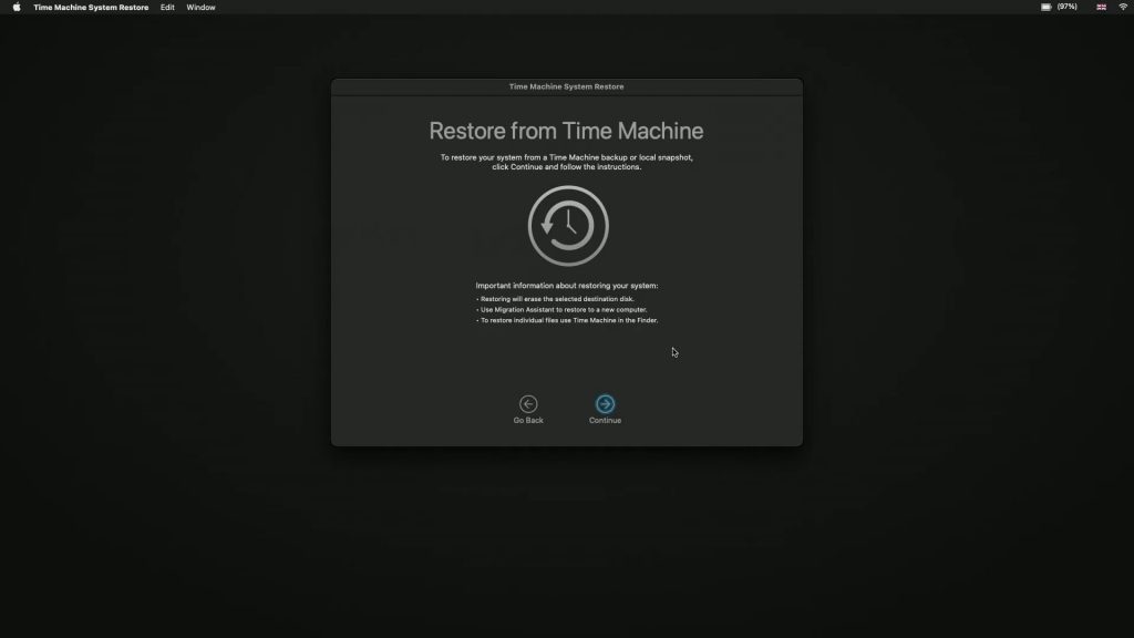 Restore an Intel Apple Macintosh computer to a previous state using ...